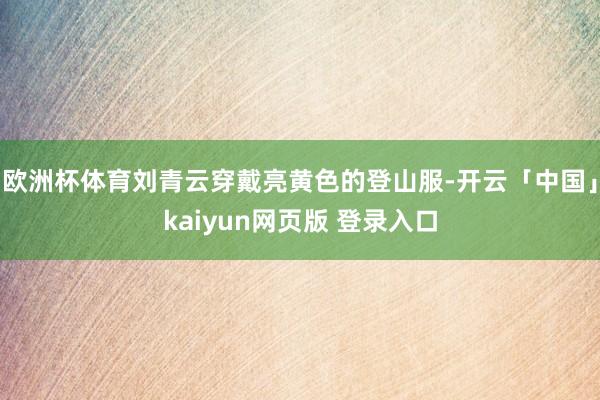 欧洲杯体育刘青云穿戴亮黄色的登山服-开云「中国」kaiyun网页版 登录入口